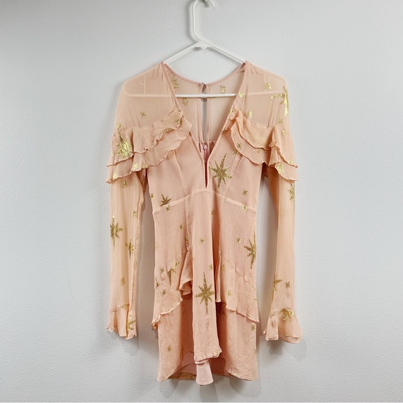 For Love And Lemons Gilded Star Mini Dress Small - Picture 8 of 10